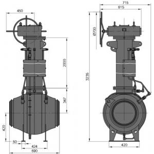 Кран шаровой DN 300 PN 100 с ручным приводом