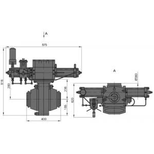 Кран шаровой DN 150 PN 100 с пневматическим приводом