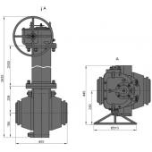 Кран шаровой DN 150 PN 100 с ручным приводом для подземной установки