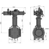 Кран DN 1200 PN 100 с пневмогидравлическим приводом для подземной установки