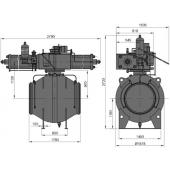 Кран шаровой DN 1000 PN 100 с пневмогидравлическим приводом