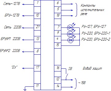 Схема подключения блока РУ-127