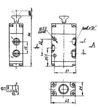 Схема габаритных размеров П-Р4Ф-2.200-Р3