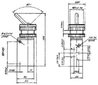 Схема габаритных размеров П-Р515Ф